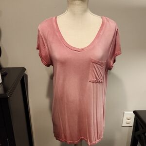 Cable & Gauge Soft Pink Short Sleeve Tee Size Large PTP 21 Inches